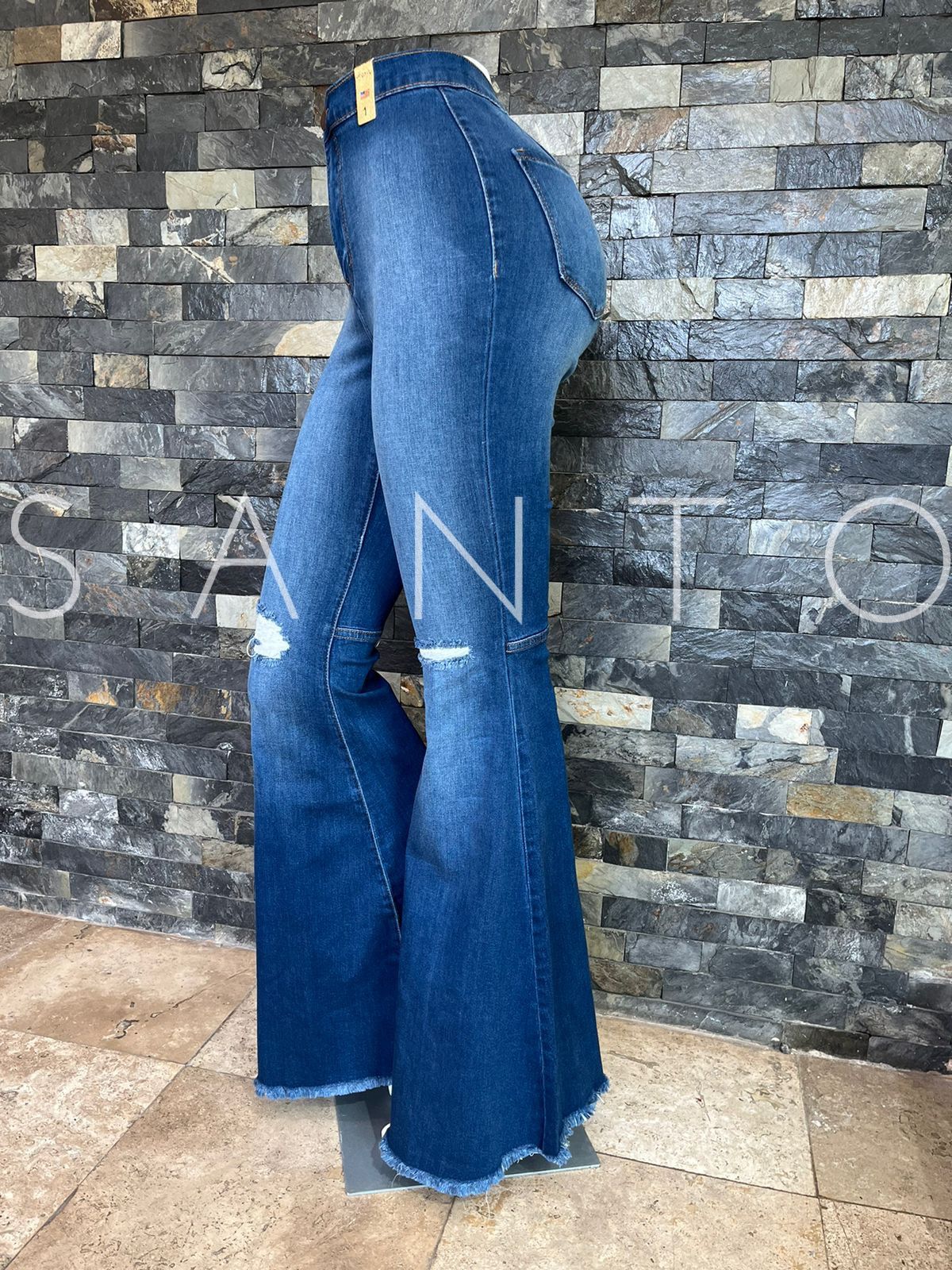 JEANS CAMPANA VIBRANT AZUL PIERTA ROTO