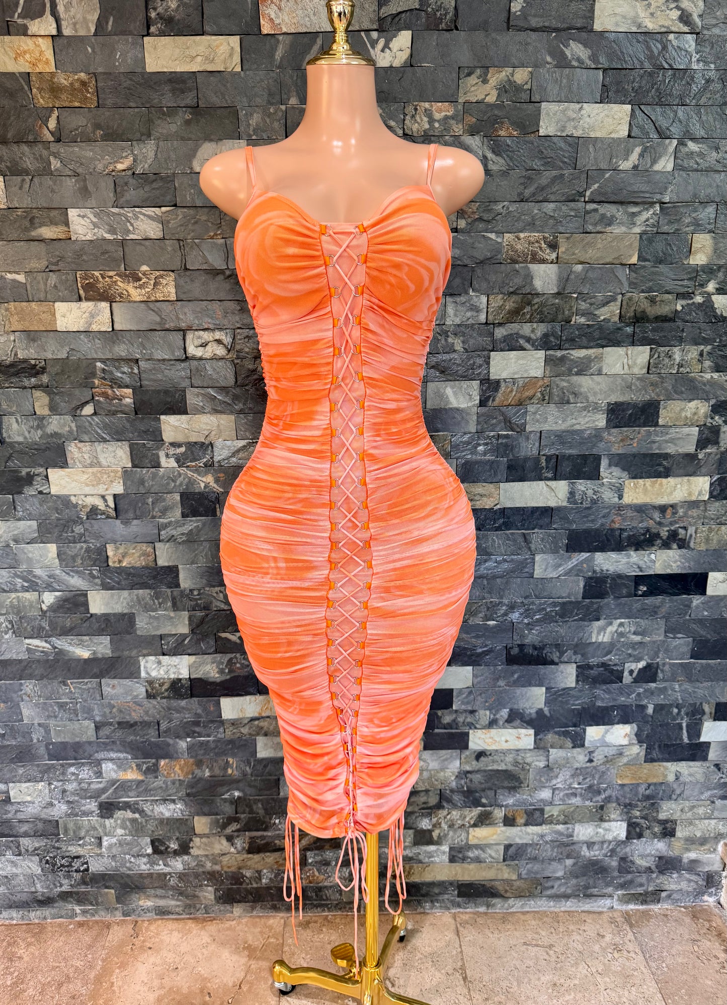 Vestido Orange mesh