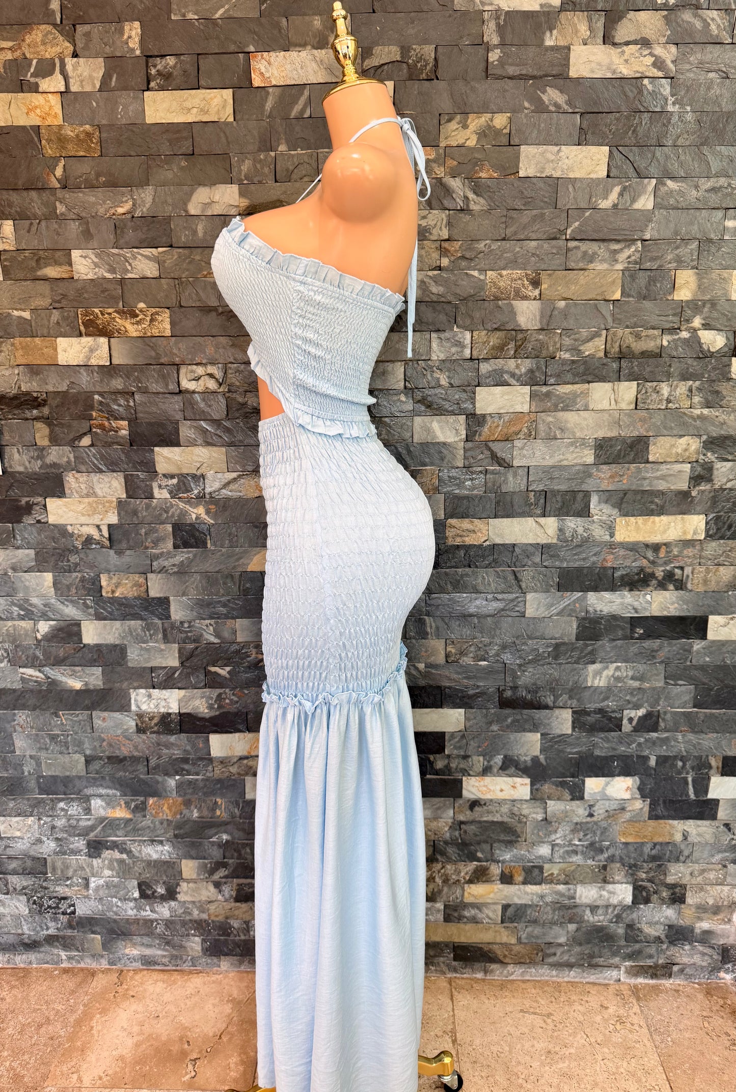 Maxi vestido celeste