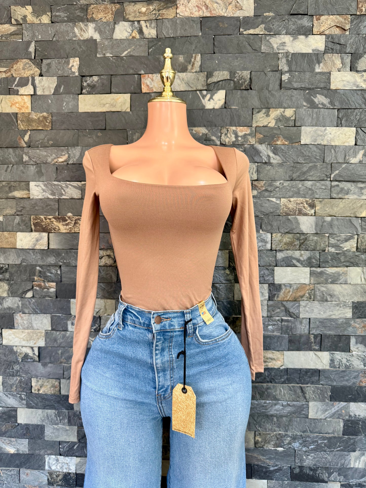 BLUSA ANA MANGA LARGA NUDE