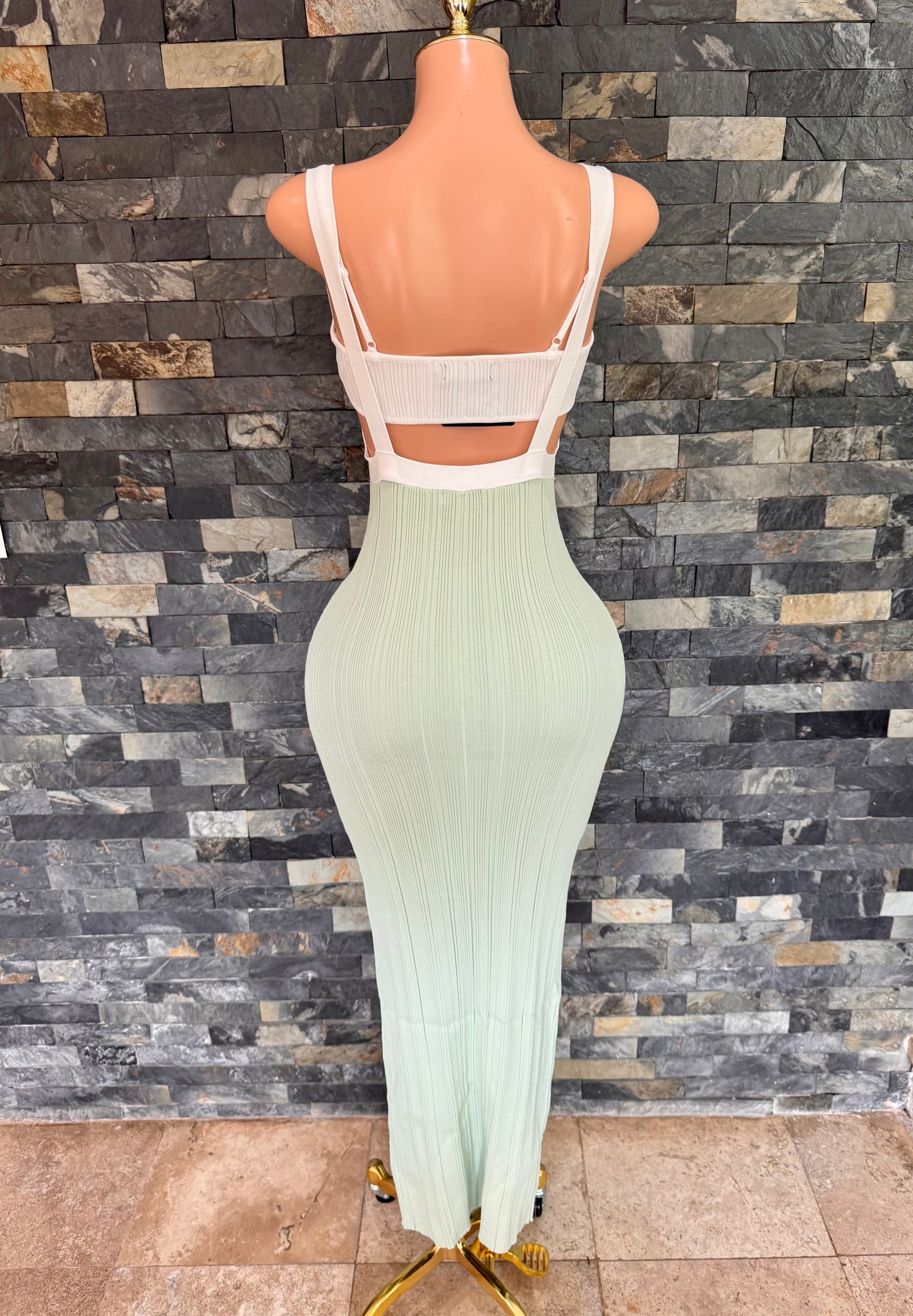 vestido set isadora menta latte