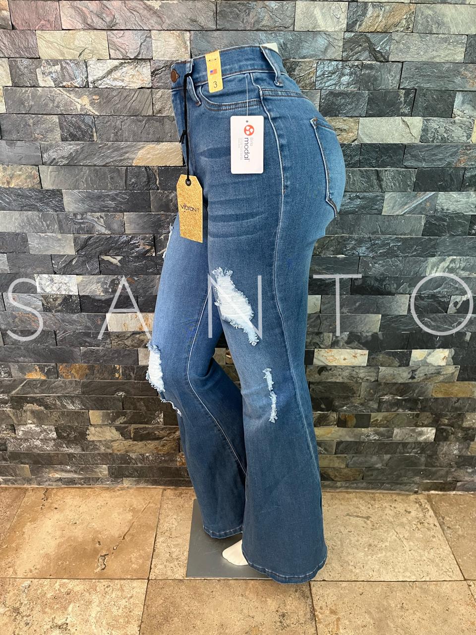 JEANS VIBRANT CAMPANA ROTO EN PIERNA 1MP18301