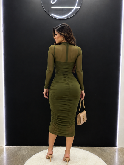Vestido MIDI muse olivo
