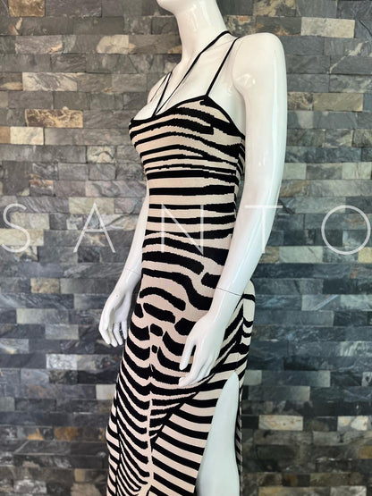 VESTIDO ZEBRA ESCOTE EN PIERNA