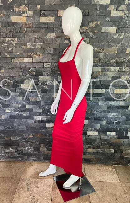 VESTIDO ROJO HALTER