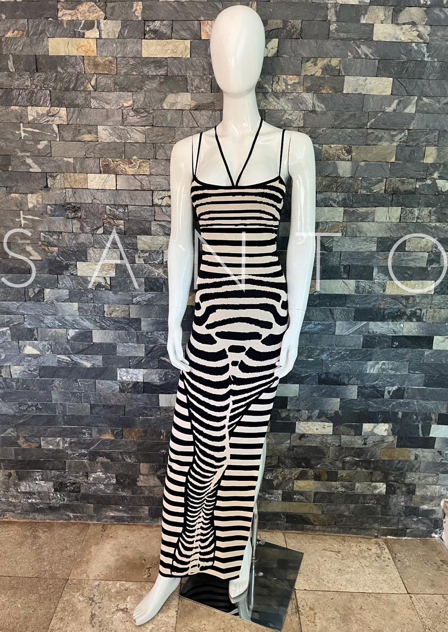 VESTIDO ZEBRA ESCOTE EN PIERNA