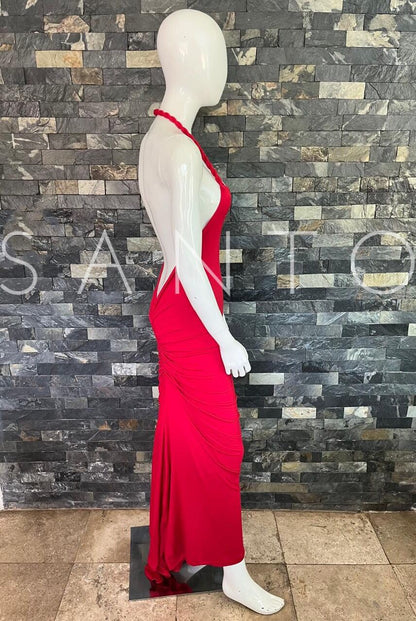 VESTIDO ROJO HALTER