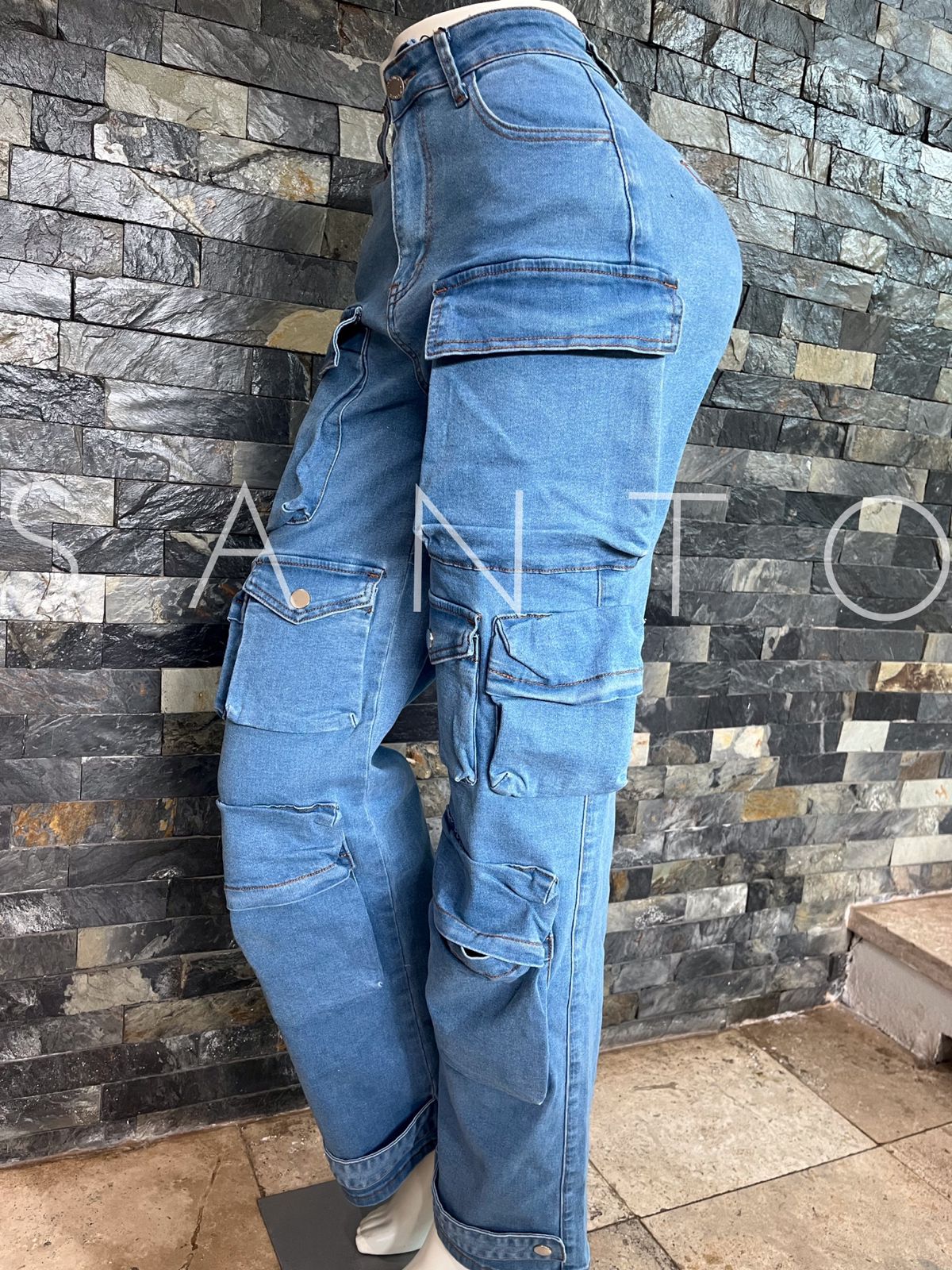 JEANS CARGO DENIM GLAM