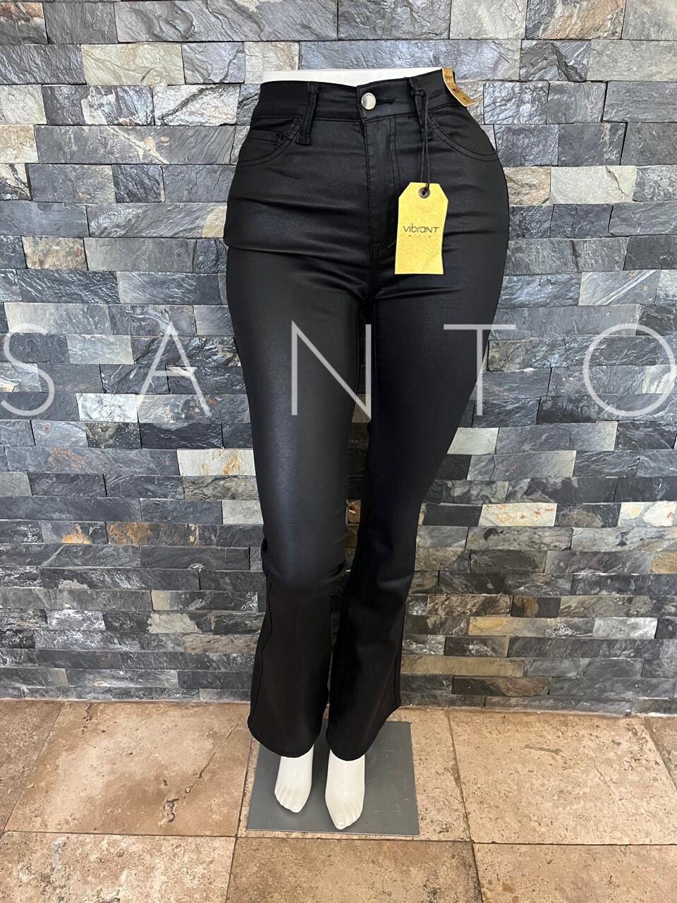 JEANS SEMI CAMPANA SHINY BLACK 1EP18511