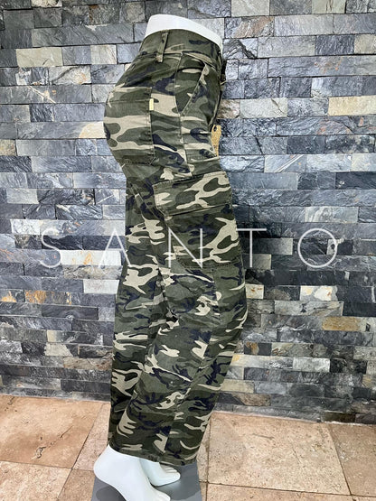 JEANS CARGO VIBRANT VERDE CAMUFLAJE