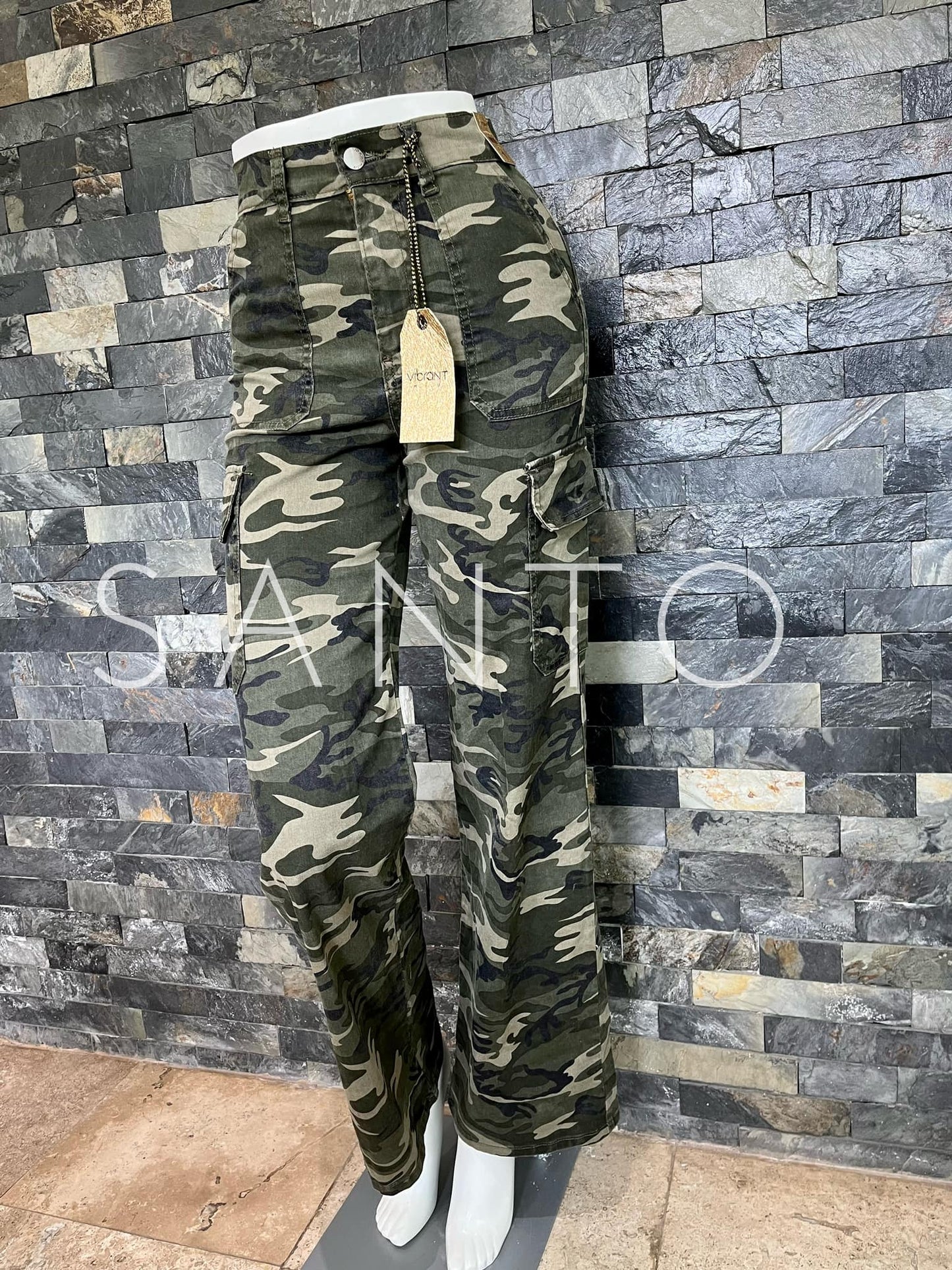 JEANS CARGO VIBRANT VERDE CAMUFLAJE