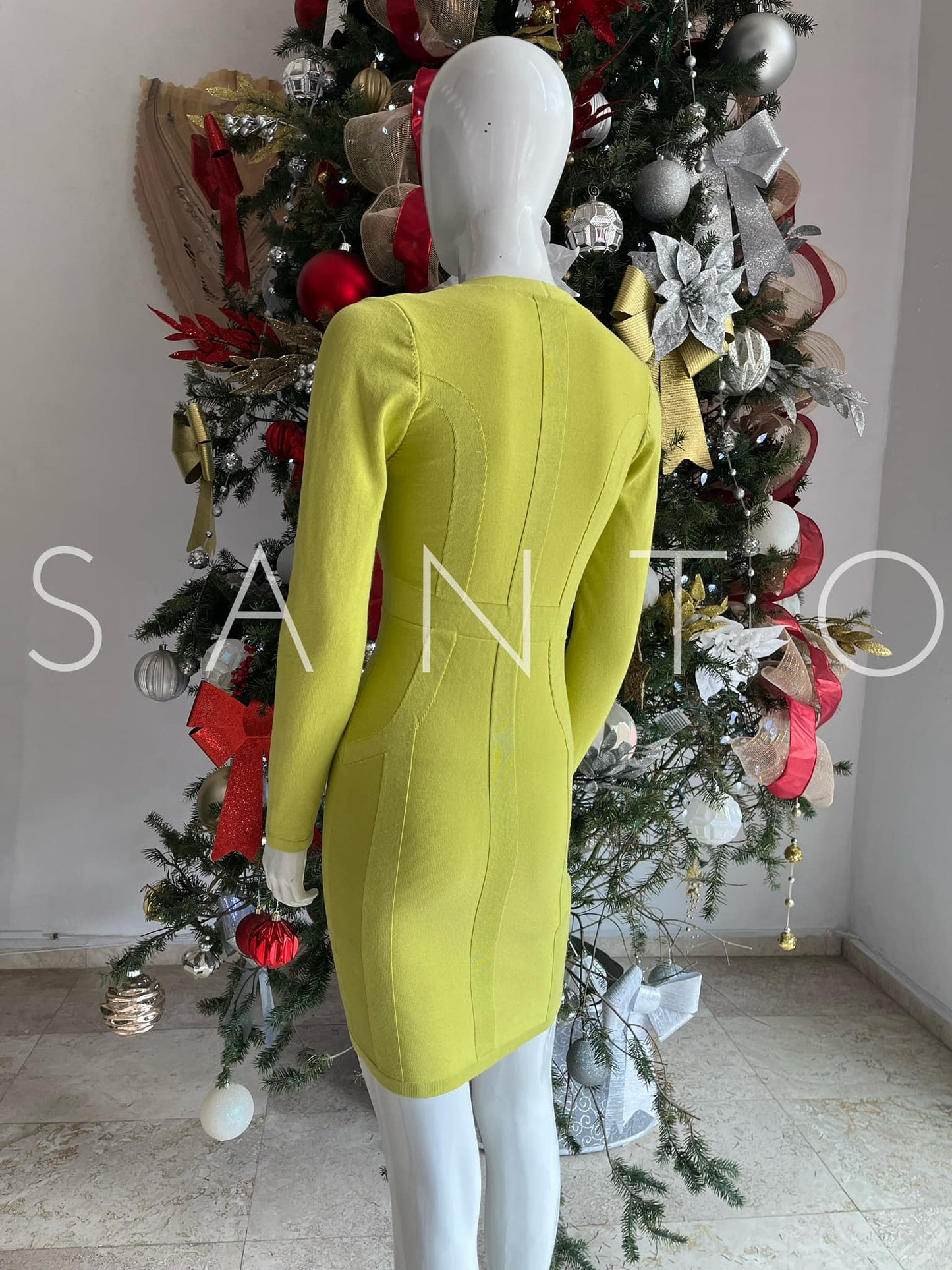 VESTIDO CORTO DE CIERRE LEMON GREEN