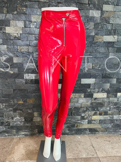 LEGGING LATEX RED