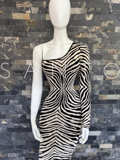 VESTIDO MIDI DE ZEBRA