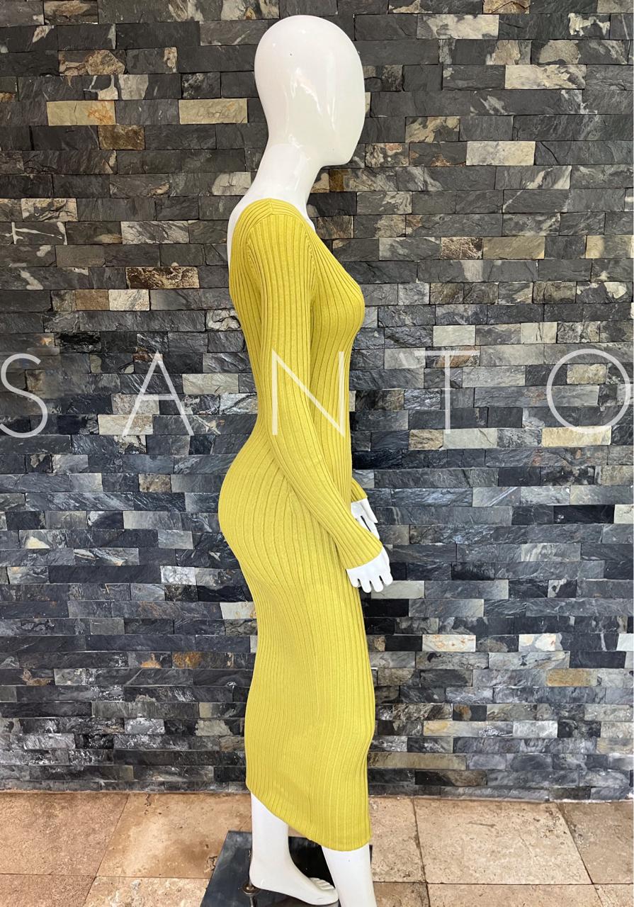 VESTIDO MIDI CLÁSICO OLIVO