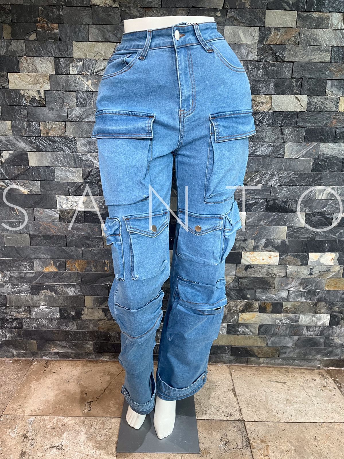 JEANS CARGO DENIM GLAM