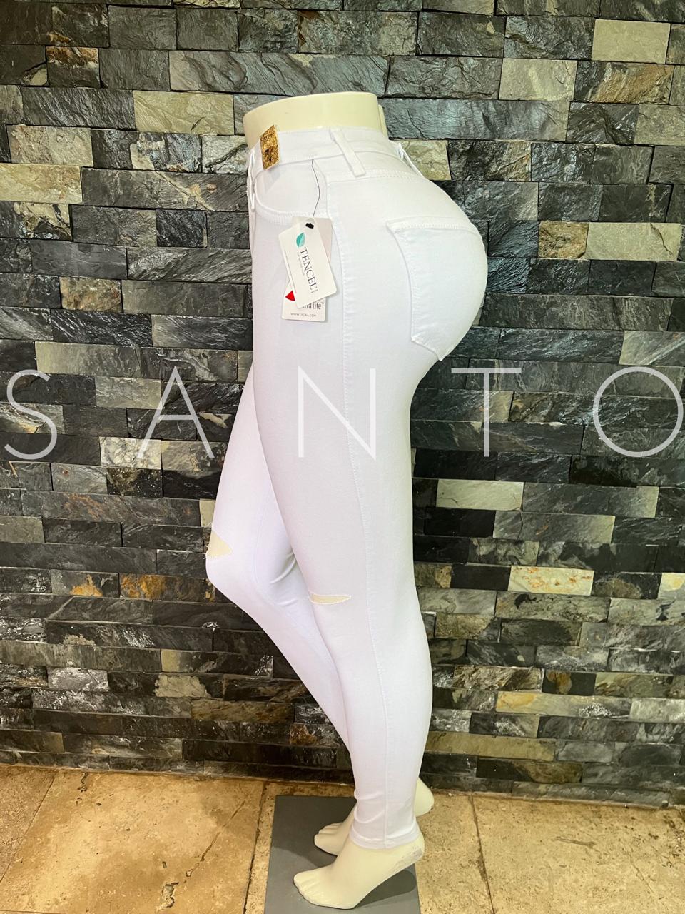 JEANS VIBRANT ENTUBADO ROTO BLANCO 1EP8311