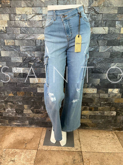 JEANS VIBRANT CARGO LIGHT BLUE 1P60321