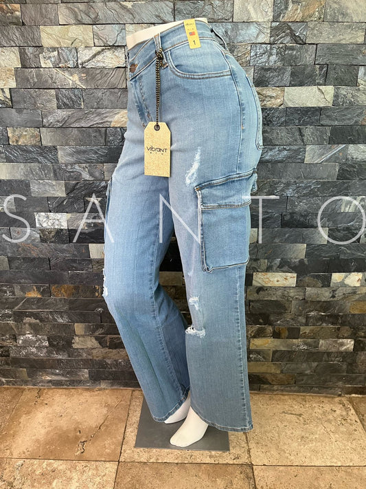 JEANS VIBRANT CARGO LIGHT BLUE 1P60321