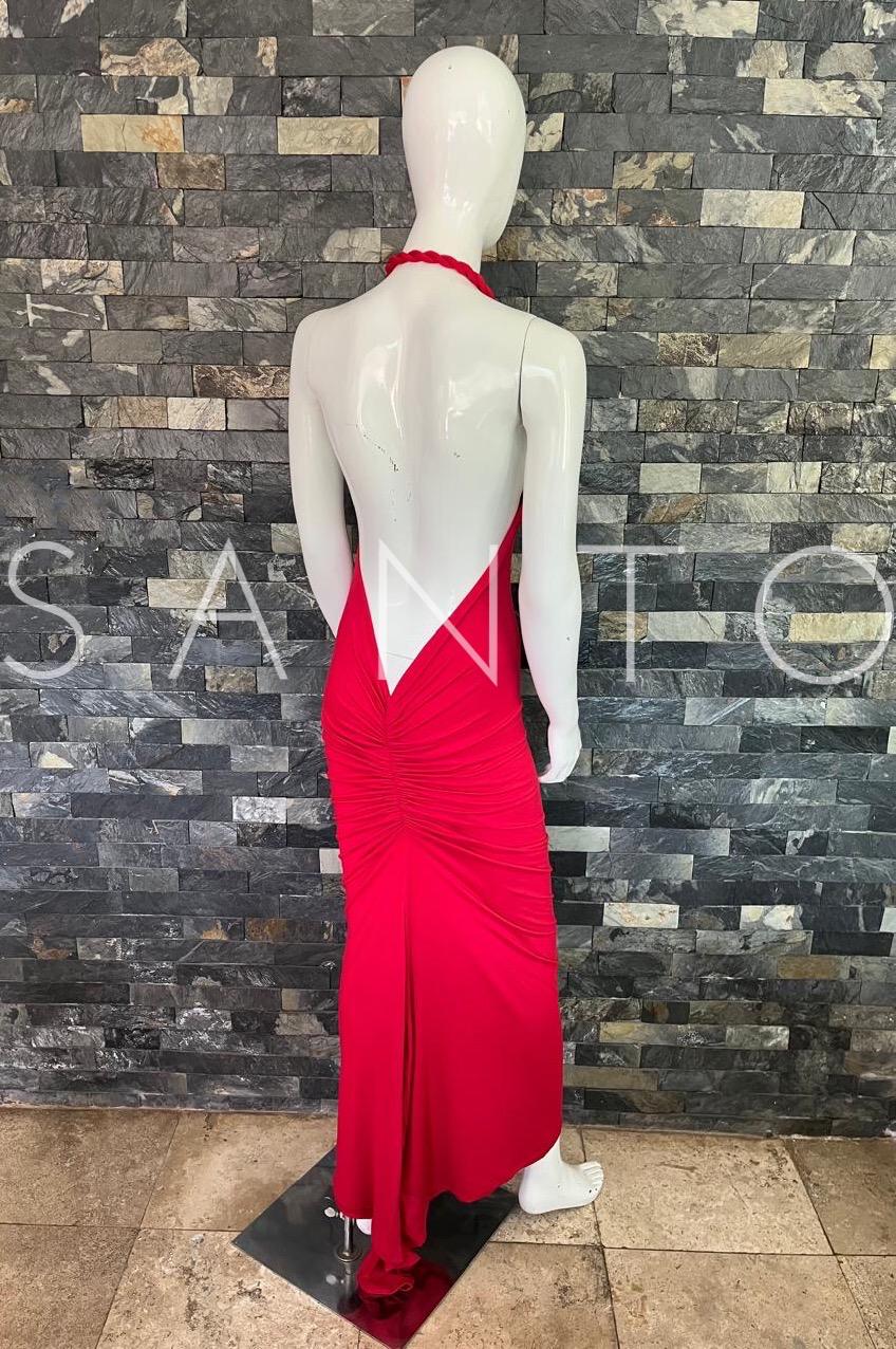 VESTIDO ROJO HALTER