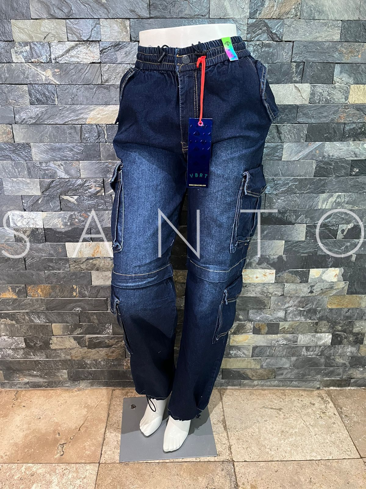 JEANS CARGO VIBRANT PANTS DENIM DARK