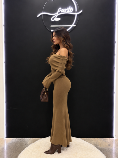 Maxi vestido antonella café