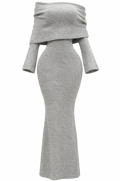 Maxi vestido antonella gris perla