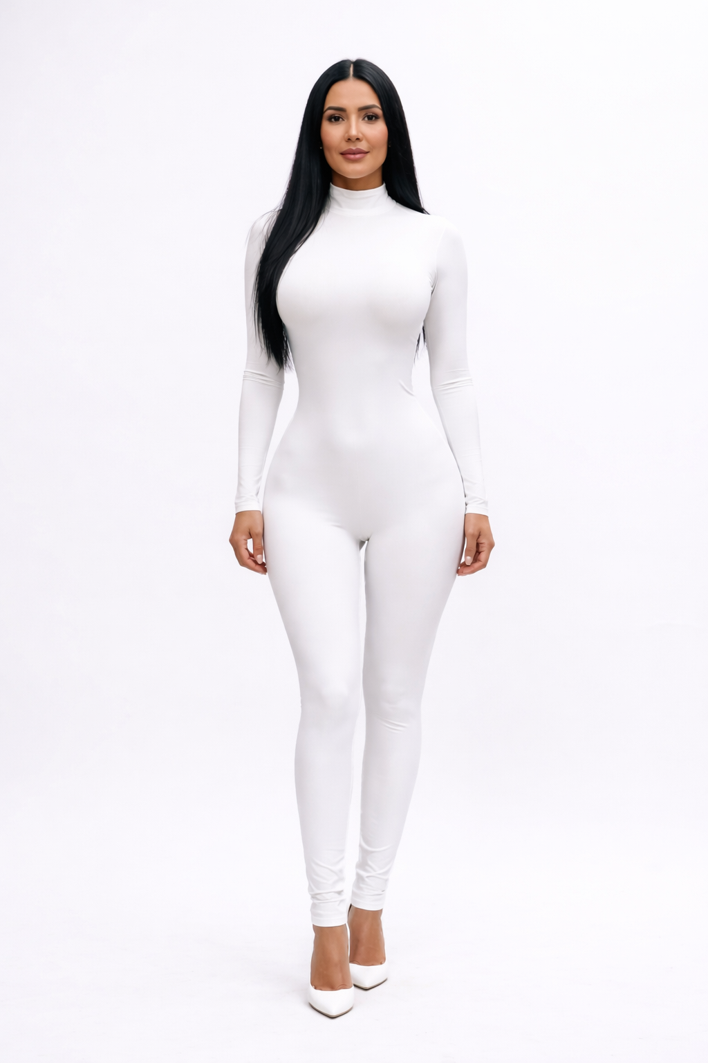 Enterizo blanco cuello M/L