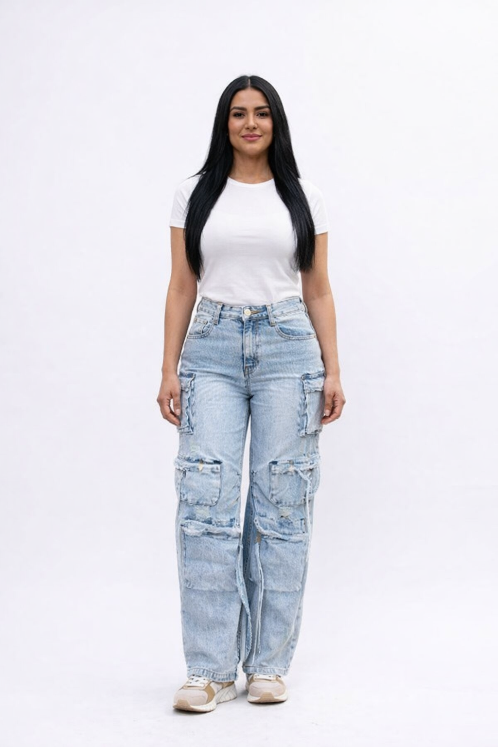 cargo denim ligth wash