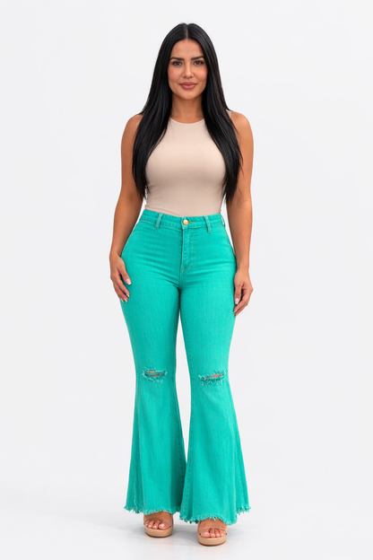 vibrant flare Aqua rasgado