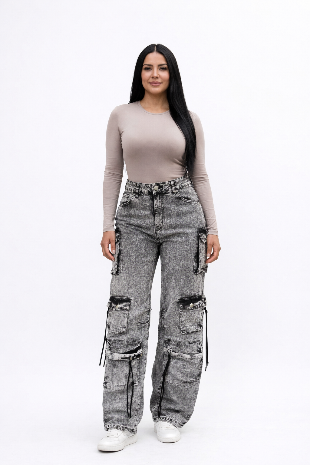 cargo denim black acid
