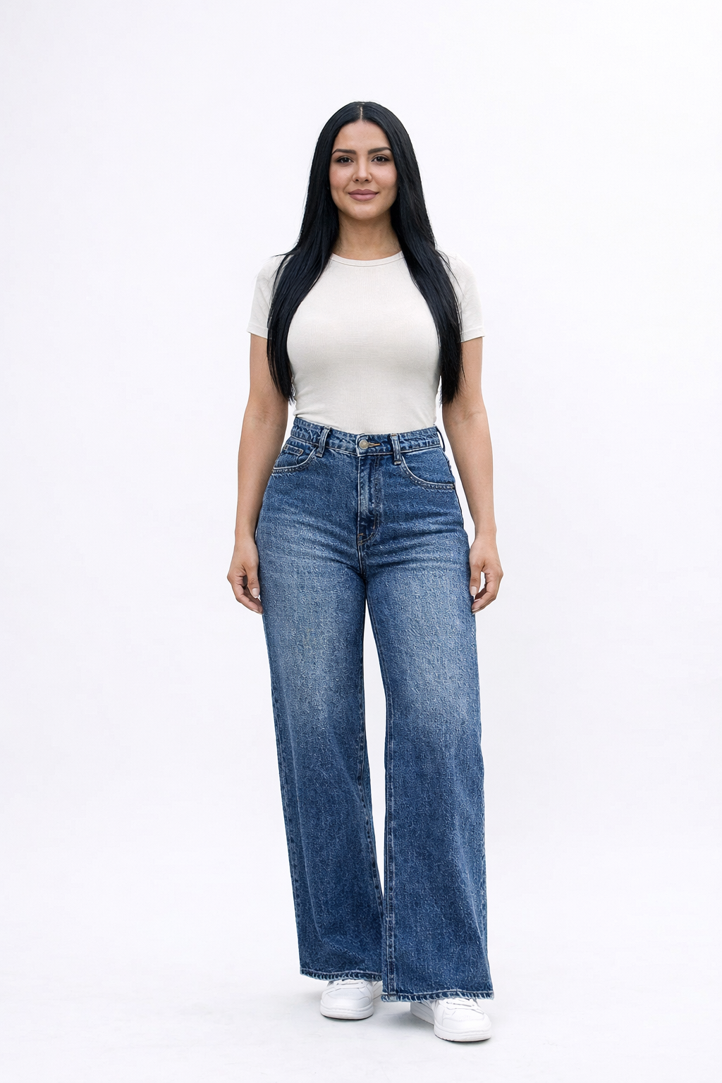 vibrant straig high waist dark stone