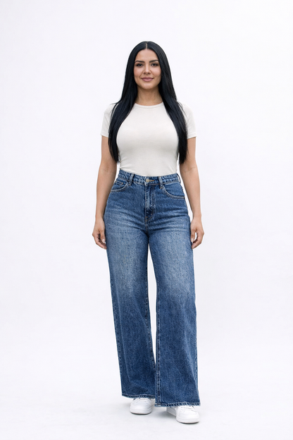 vibrant straig high waist dark stone