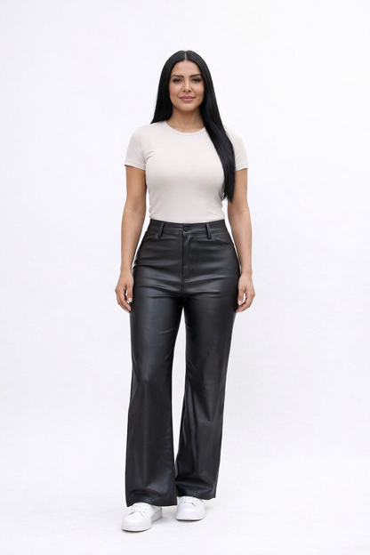 vibrant wide leg vinil black