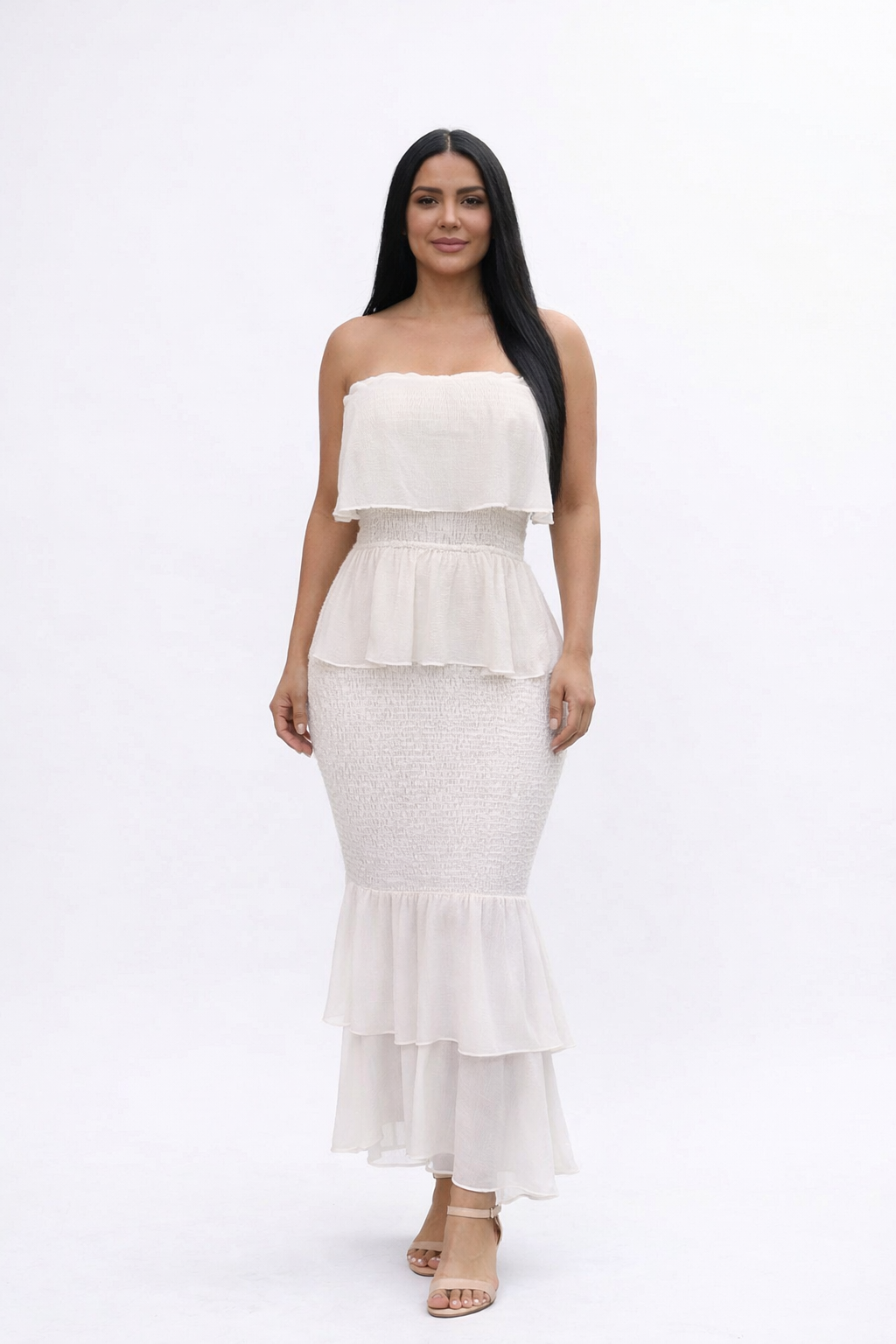 Maxi vestido olan ivory