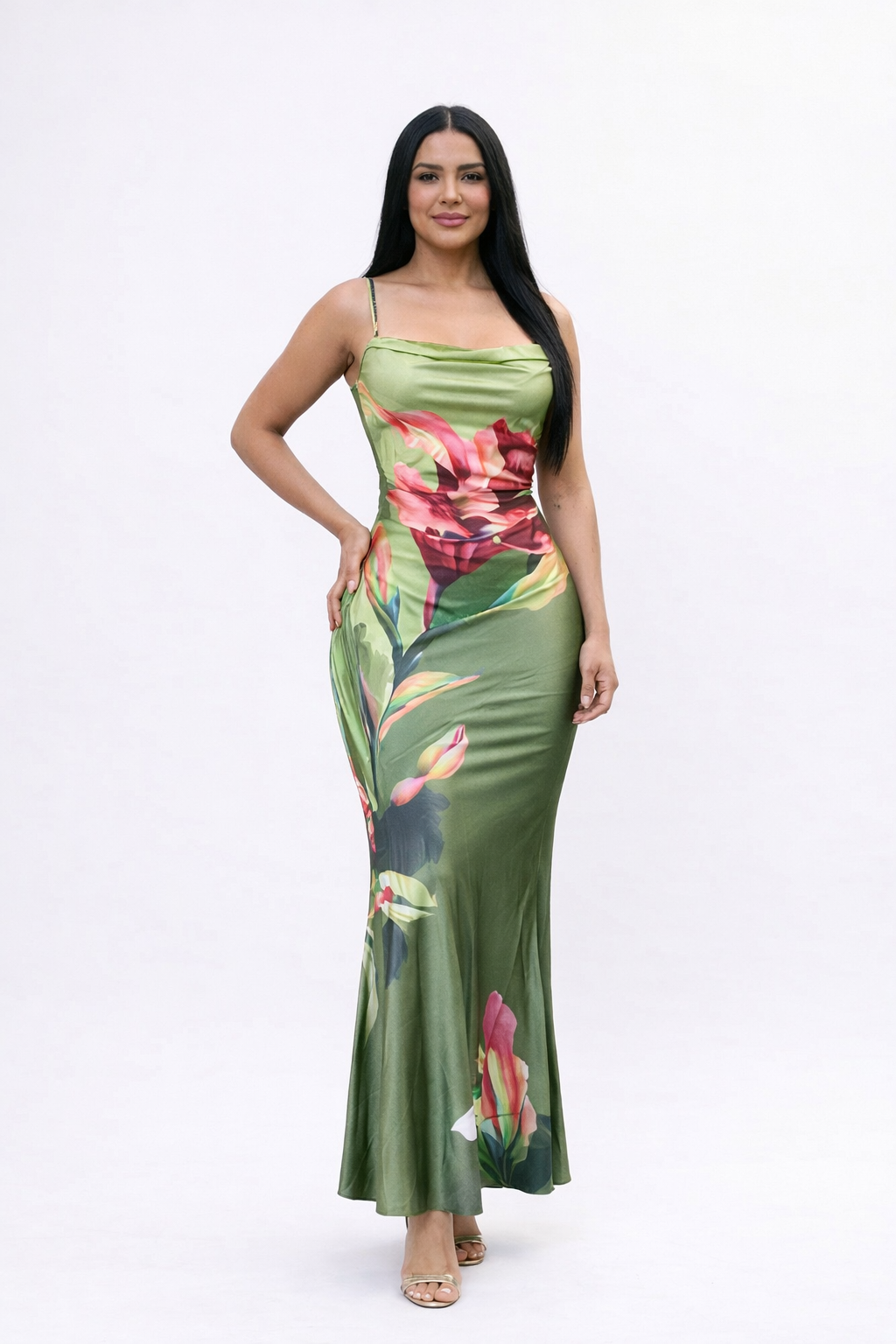 Maxi satin flora