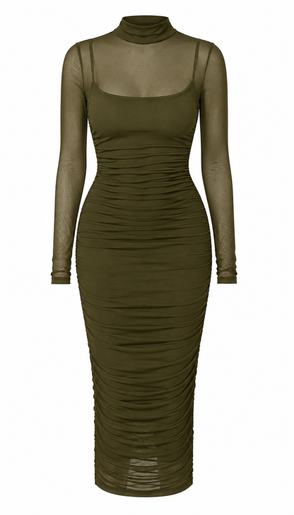 Vestido MIDI muse olivo