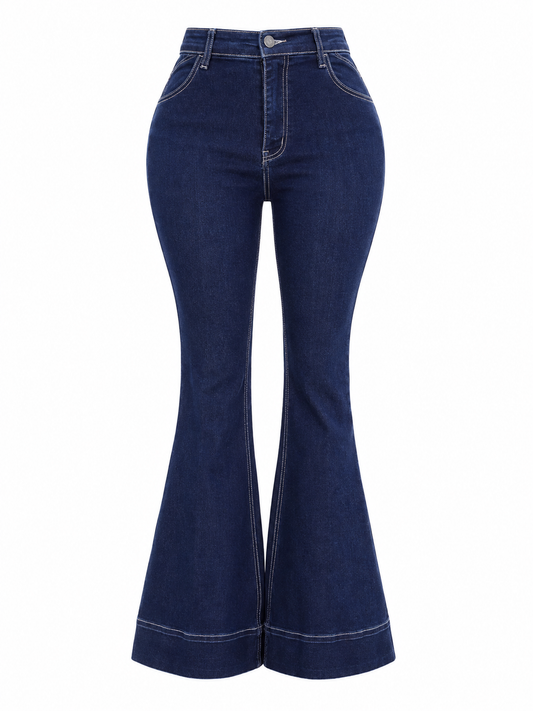 Jeans vibrant costura blanca