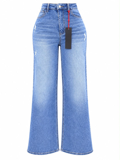 Vibrant wide leg médium rasgado