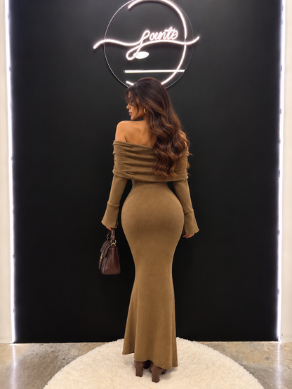 Maxi vestido antonella café