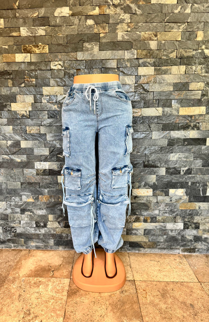 jogger denim light wash