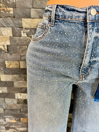 vibrant straig high waist Shine médium stone
