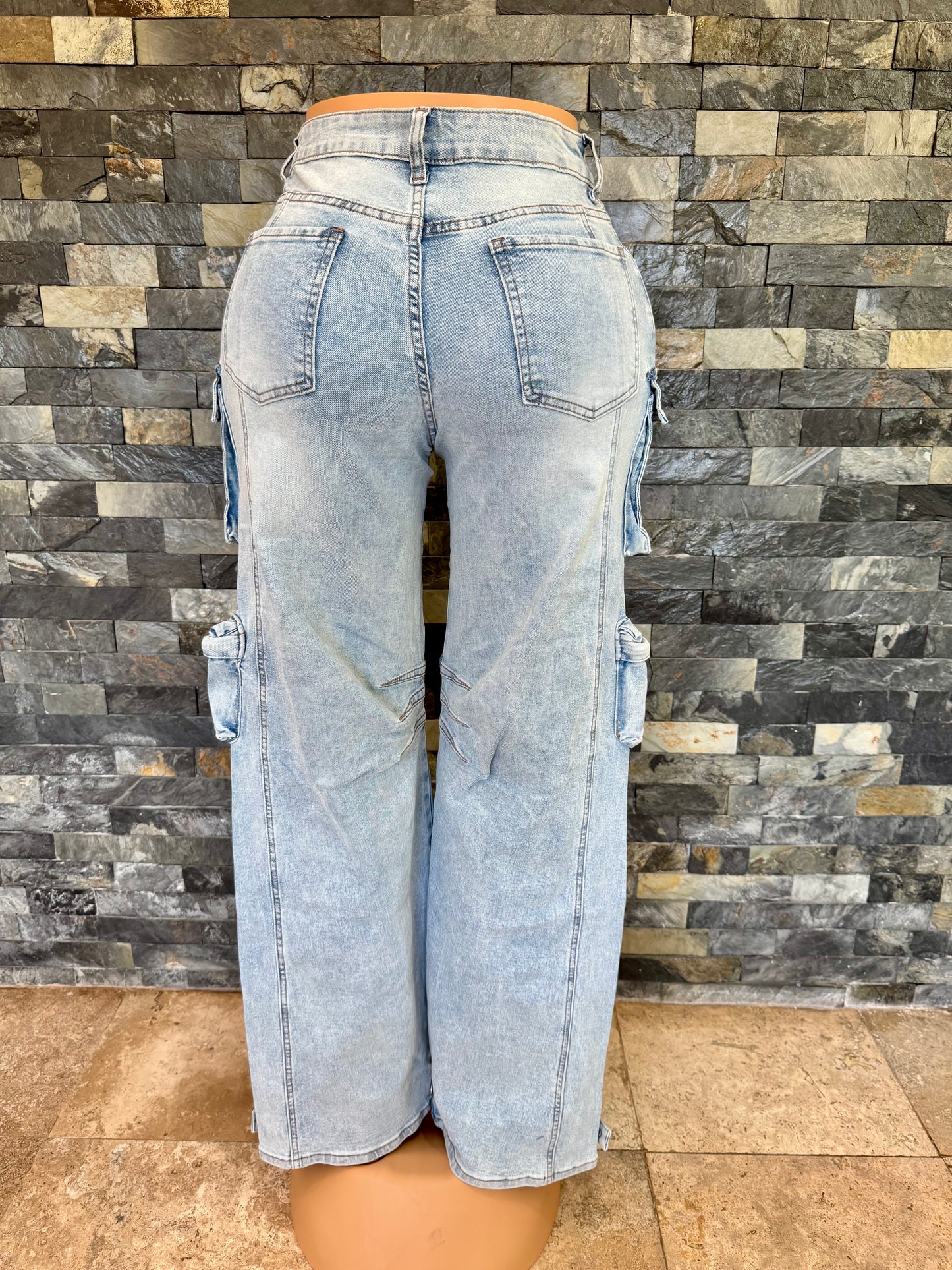 cargo denim ligth wash