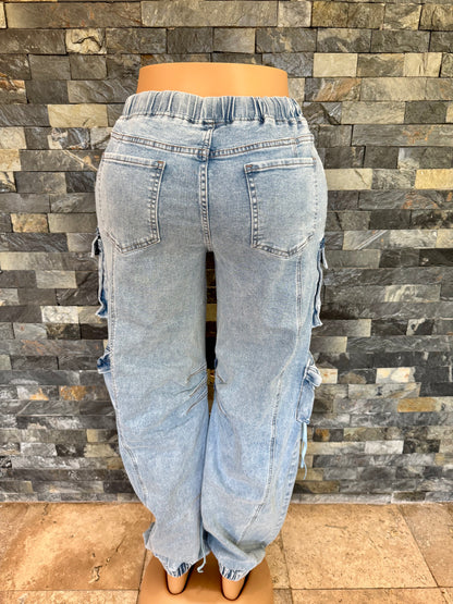 jogger denim light wash