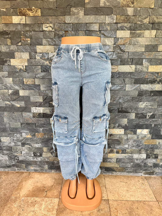 jogger denim light wash