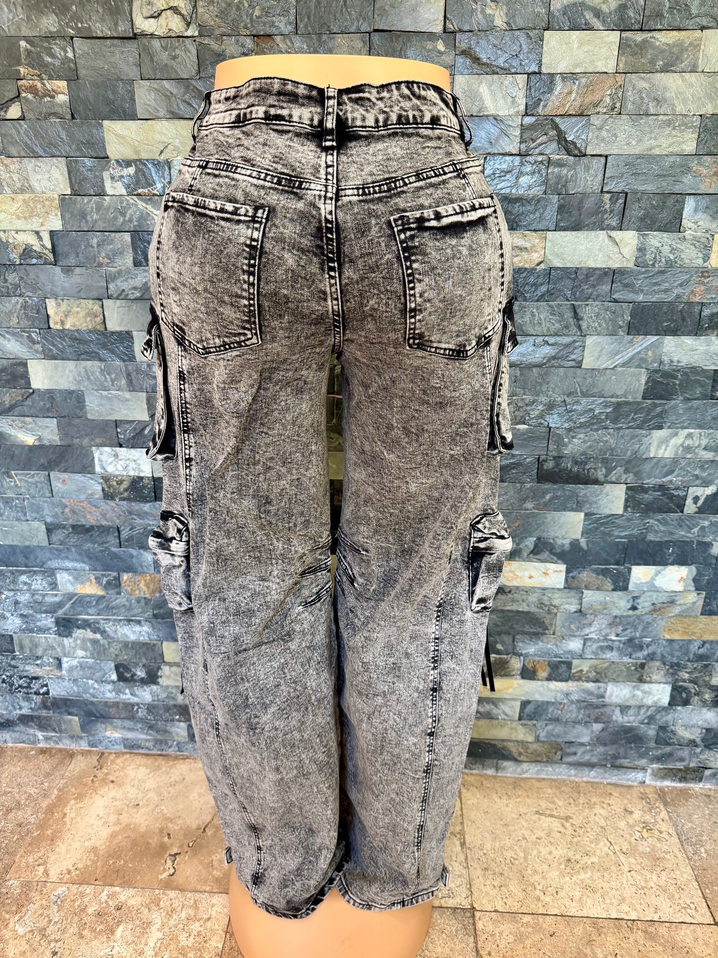 cargo denim black acid
