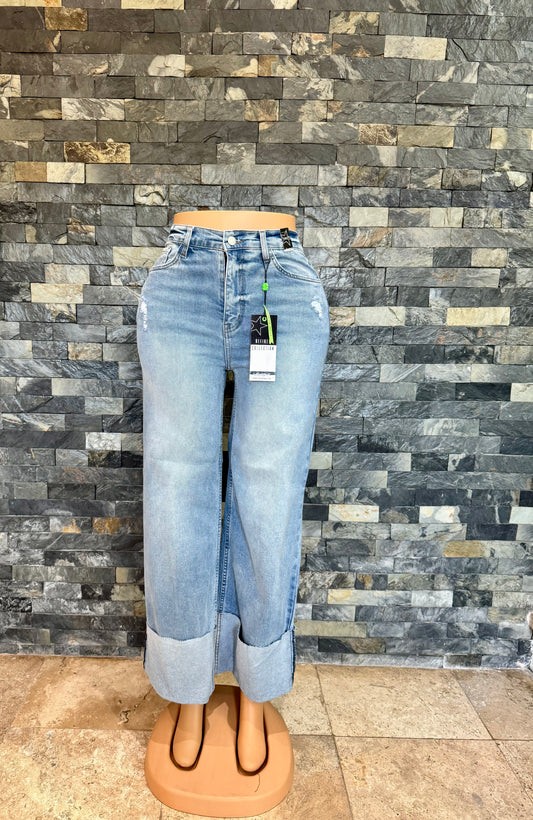 vibrant wide leg baggy médium stone