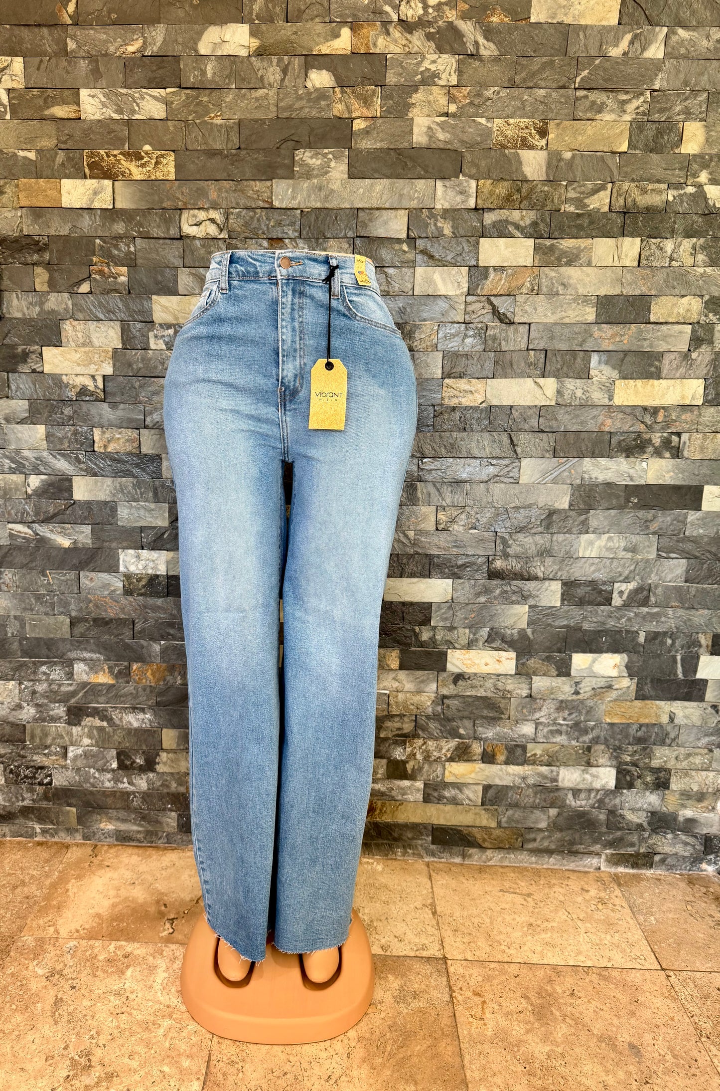 vibrant straigh high waist médium stone