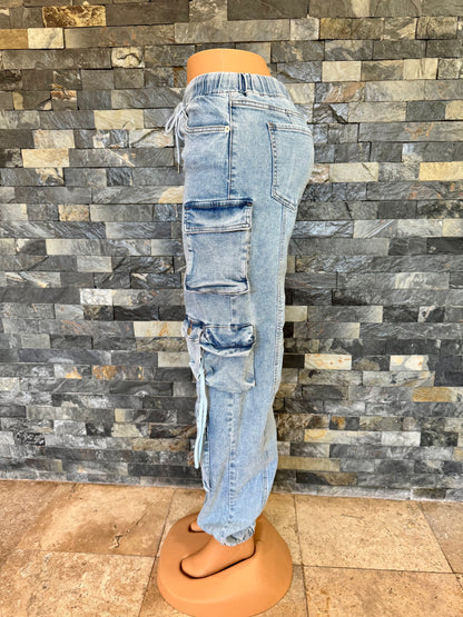 jogger denim light wash