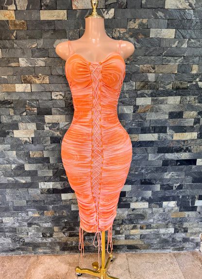 Vestido Orange mesh